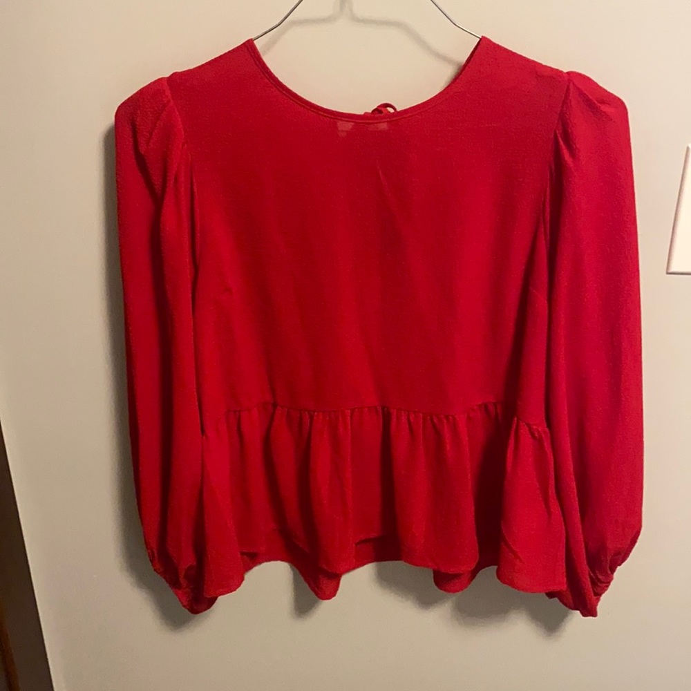 Red express blouse perfect for holidays